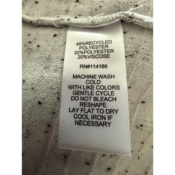 NEW Chloe+Jasmine Lightweight Ribbed Open Front Cardigan Gray/White SzL - Picture 5 of 8